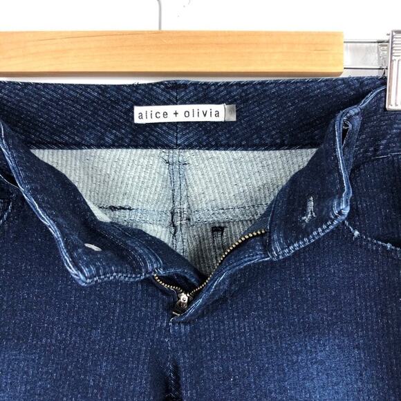 Alice + Olivia Skinny Zip Ankle Dark Wash Jeans  0 - Picture 10 of 16